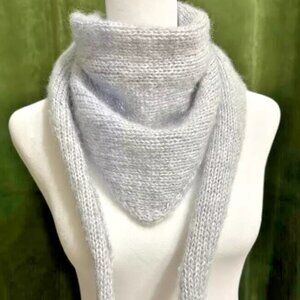 Knitted Shawl Hand knitted Scarf Handmade Knitted Shawl Blue Scarf Style Shoulde